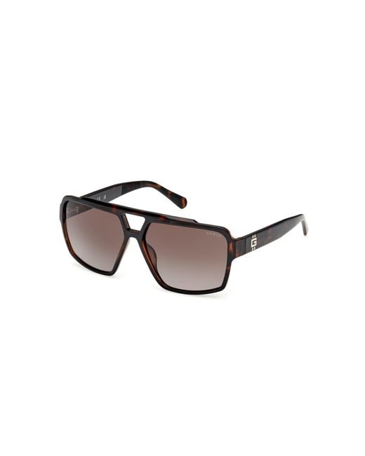 Guess Black Gu00223 52F Sunglasses Injected Squared Normal for men