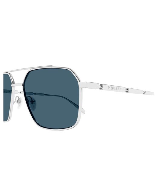 McQueen Black Am0477S 004 Sunglasses Metal Pilot for men