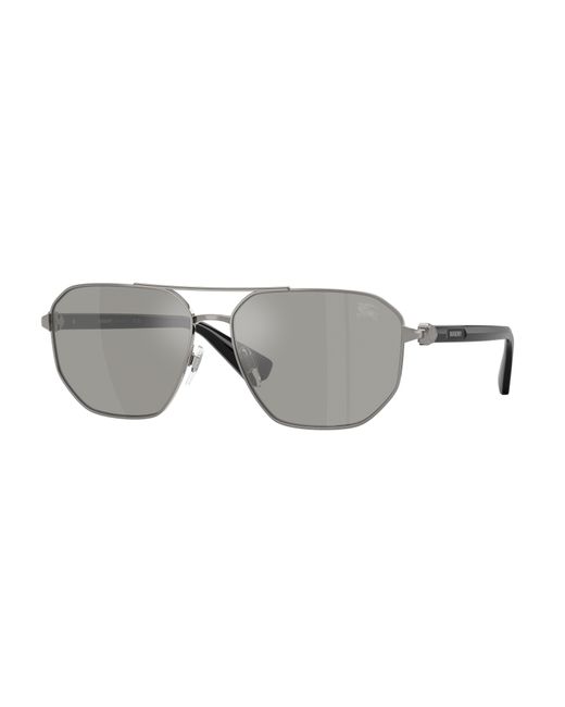 Burberry Black Be3166 10036G Sunglasses Metal Pilot Mirrored for men