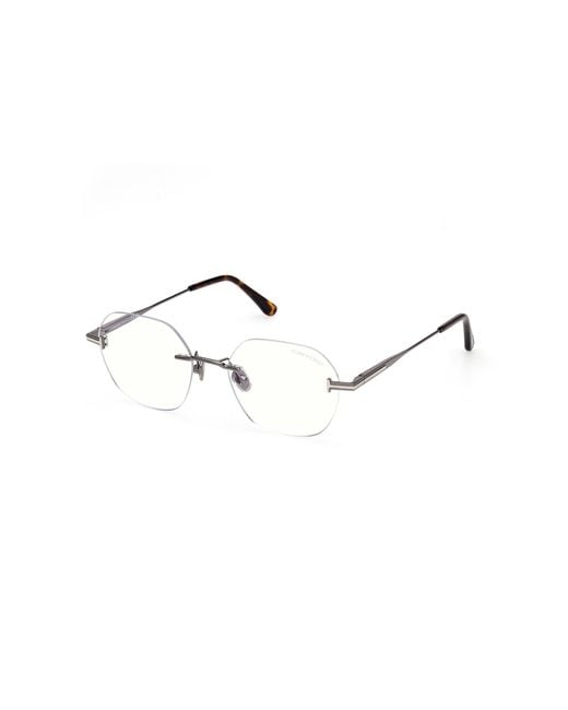 Tom Ford Black Ft6126-B 008 Optical Frames Metal Geometric Normal for men