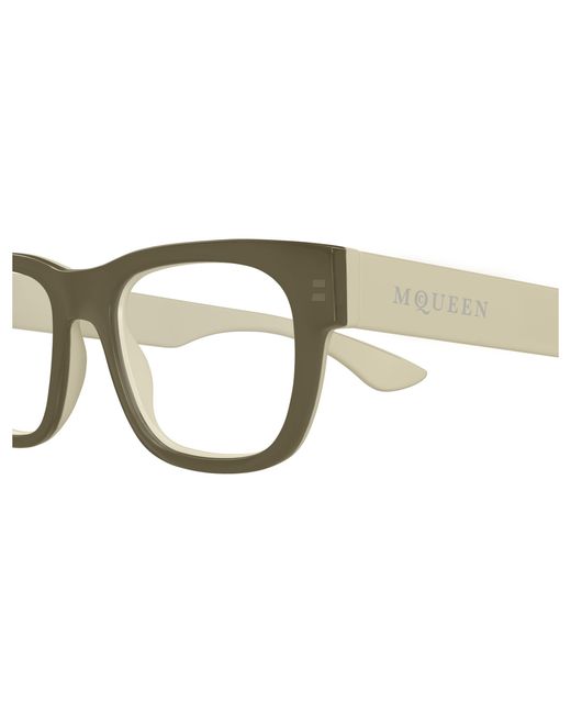McQueen Black Am0531O 004 Optical Frames Acetate Transparent Squared for men