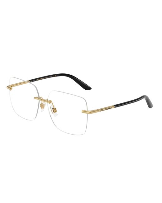 Dolce & Gabbana Black Dg1360 02 Optical Frames Metal Squared Normal