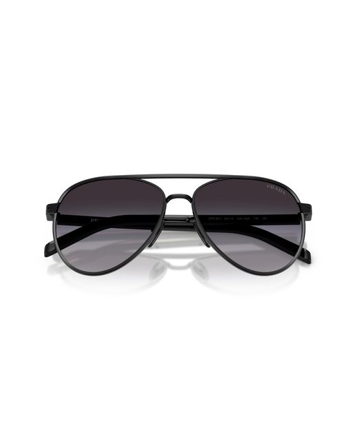 Prada Black Pr B57S Aav90A Sunglasses Steel Pilot Normal Shaded