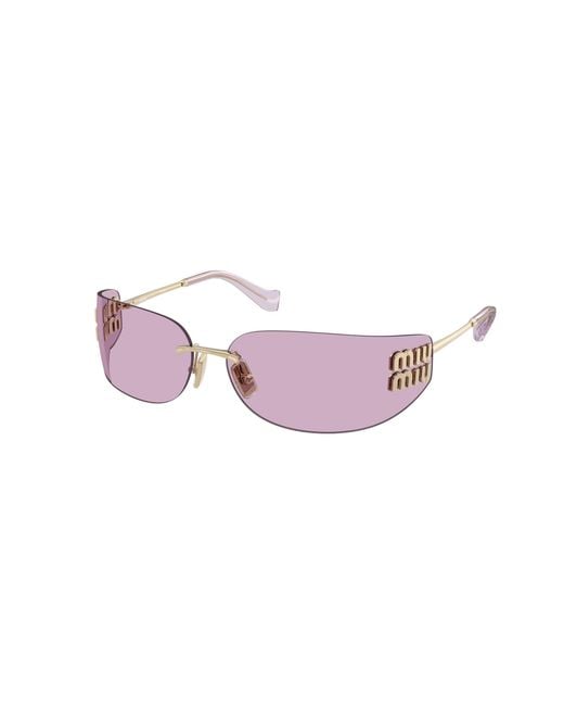 Miu Miu Black Mu A51S Zvn90O Sunglasses Metal Squared Normal