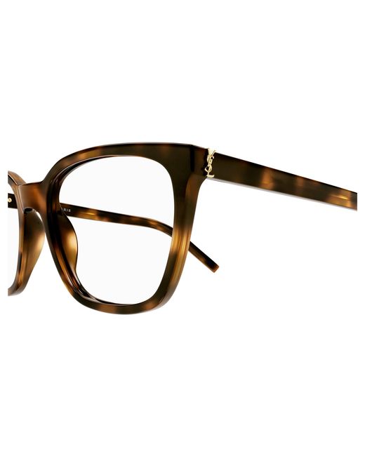 Saint Laurent Black Sl M129 003 Optical Frames Acetate Transparent Squared