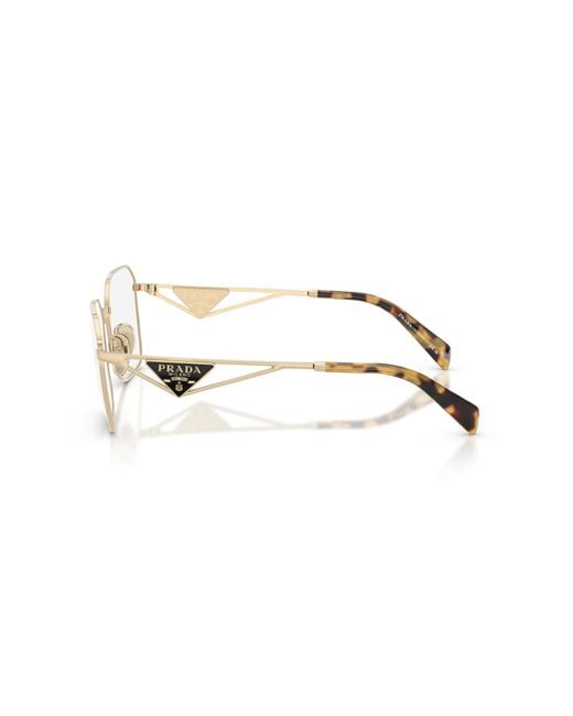 Prada Black Pr A51V 14N1O1 Optical Frames Steel Transparent Geometric Normal
