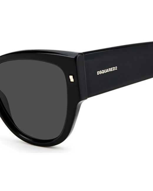 DSquared² Black D2 0016/S 2M2/Ir Sunglasses Acetate Cat Eye