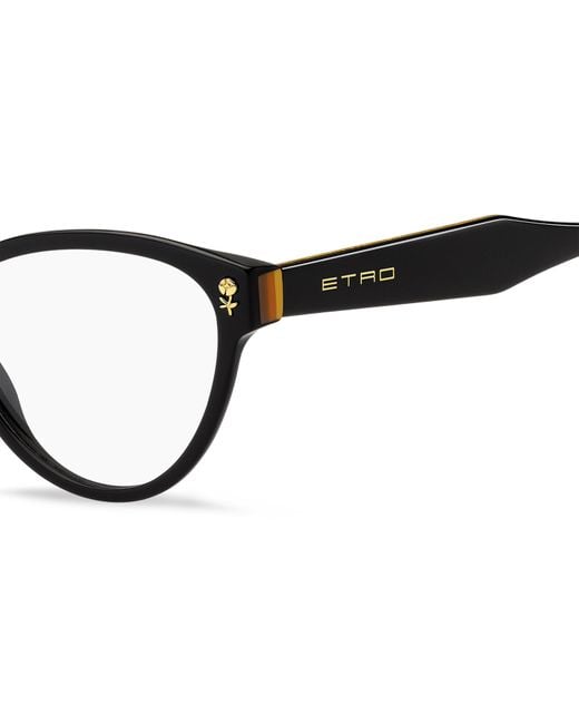 Etro Black 0014 807 Optical Frames Acetate Cat Eye