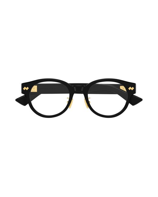 Bottega Veneta Black Bv1405Oa 001 Optical Frames Acetate Transparent Round for men