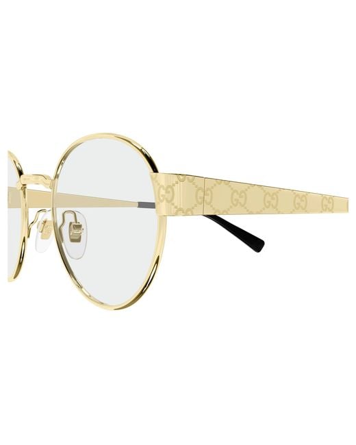 Gucci Black Gg1855O 001 Optical Frames Metal Transparent Round for men