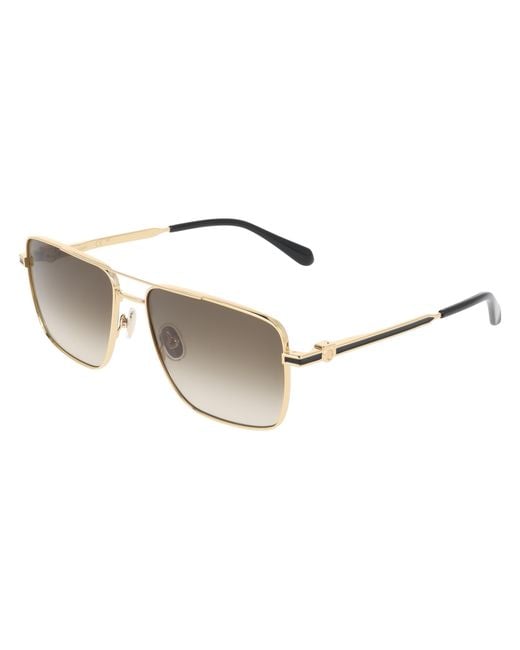Ferragamo Black Sf329Slbi 710 Sunglasses Metal Squared Normal for men