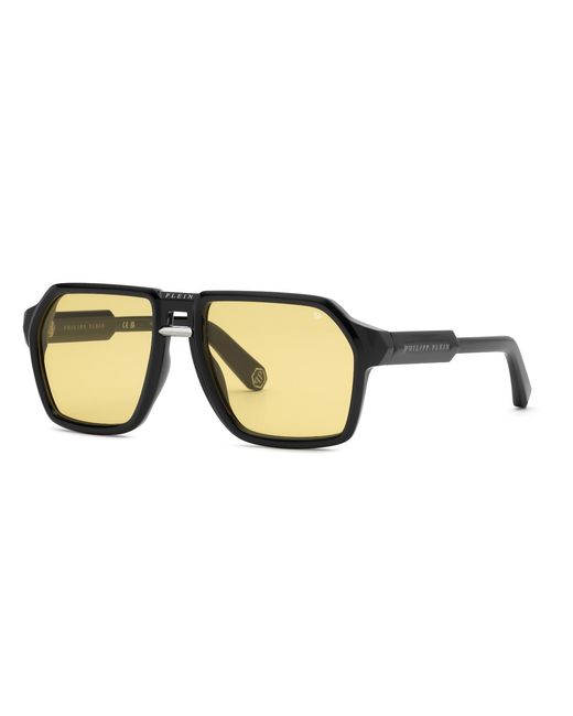 Philipp Plein Black Spp203M Plein Contemporary 0Z42 Sunglasses Injected Geometric Normal for men