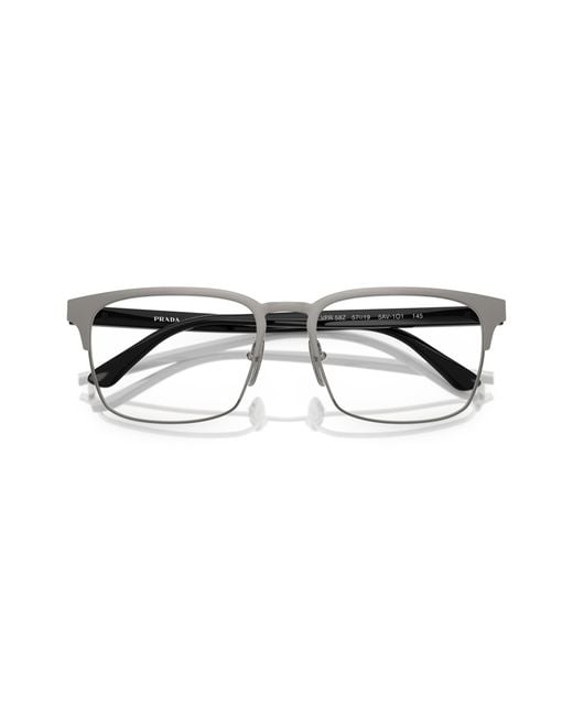 Prada Black Pr 58Zv 5Av1O1 Optical Frames Steel Squared Normal for men