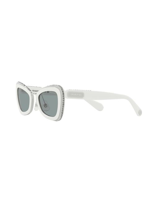 Swarovski Black Sk6012 1012/1 Sunglasses Acetate Geometric Normal