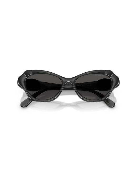Swarovski Black Sk6050 108787 Sunglasses Injected Cat Eye Normal