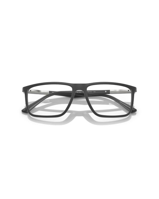 Emporio Armani Black Ea3221 5126 Optical Frames Injected Transparent Squared Normal for men