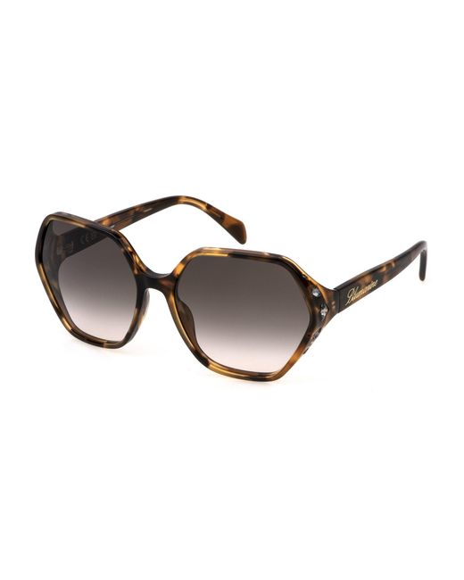Blumarine Black Sbm861S 08Xw Sunglasses Acetate Geometric Normal Shaded