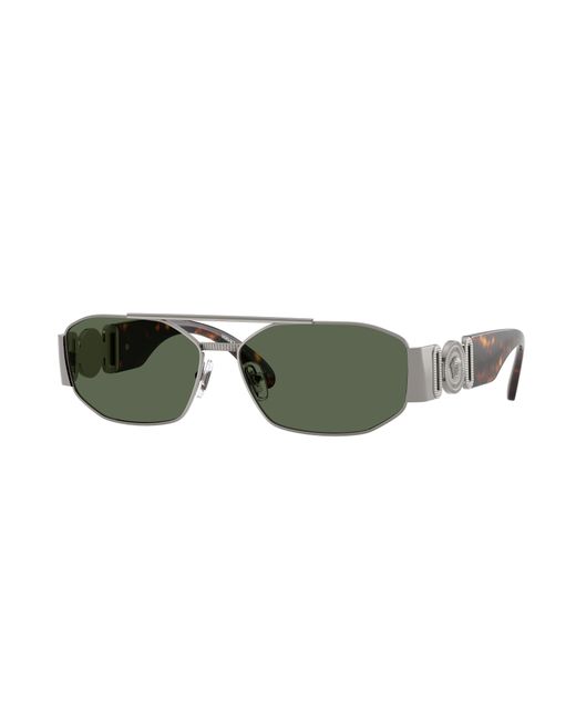 Versace Green Ve2287 100171 Sunglasses Metal Geometric Normal for men