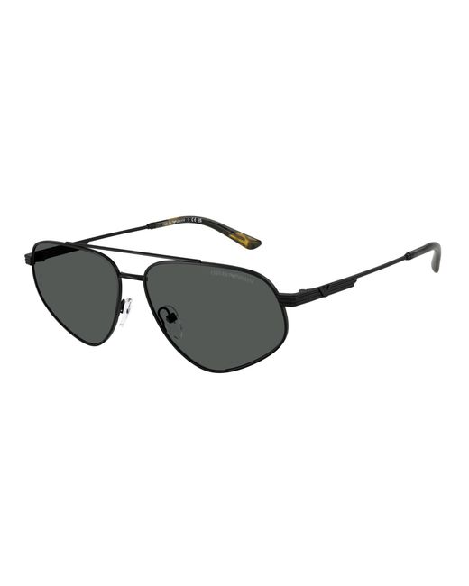 Emporio Armani Black Ea2156 300187 Sunglasses Metal Pilot Normal for men