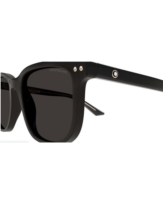 Montblanc Black Mb0258Sa 001 Sunglasses Acetate Squared for men