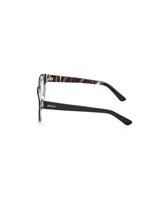Emilio Pucci Black Ep5282 005 Optical Frames Acetate Round Normal