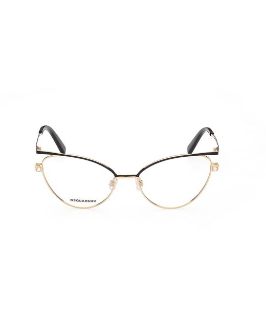 DSquared² Black Dq5333 032 Optical Frames Outlet Metal Cat Eye