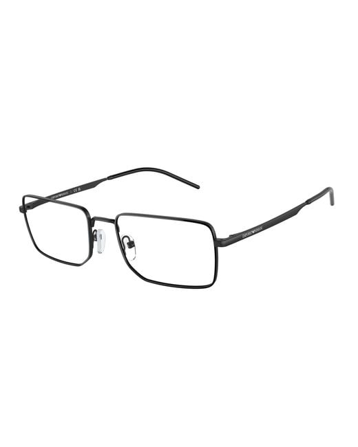 Emporio Armani Black Ea1153 3001 Optical Frames Metal Transparent Squared Normal for men