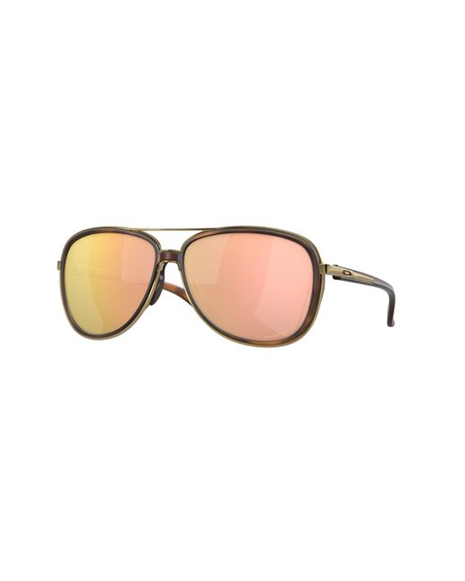 Oakley Black Oo4129 Split Time 412914 Sunglasses Metal Round Polarized Prizm