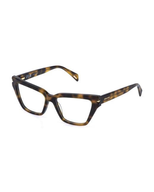 Police Black Vplt03 New Gem 2 710 Optical Frames Acetate Cat Eye