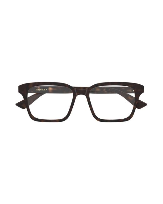 McQueen Black Am0566O 002 Optical Frames Acetate Transparent Squared