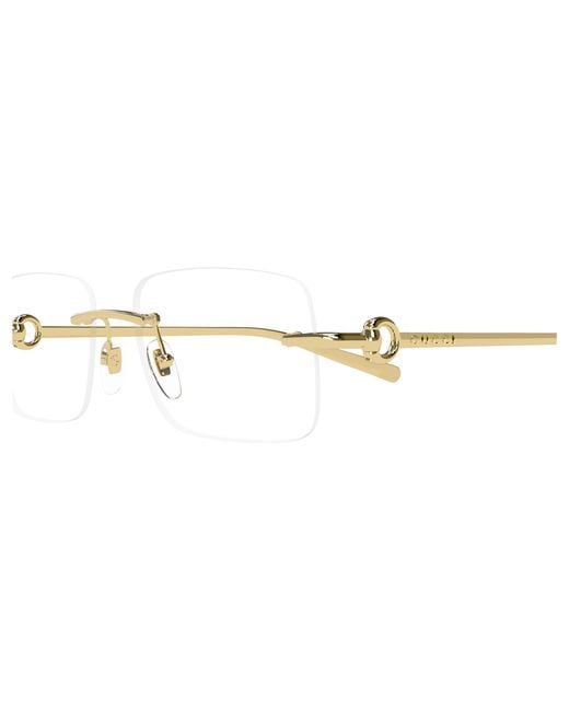 Gucci Black Gg1703O 003 Optical Frames Metal Transparent Squared for men
