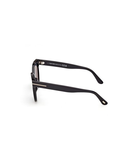 Tom Ford Black Ft1311 Tallulah-02 01D Sunglasses Acetate Smoke Round Polarized