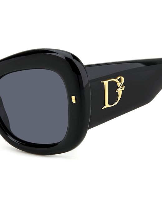 DSquared² Black D2 0137/S 2M2/Ir Sunglasses Acetate Butterfly