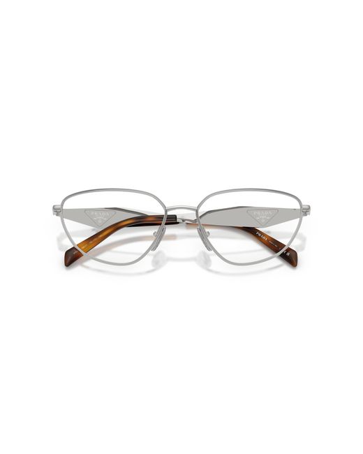 Prada Black Pr D52V 1Bc1O1 Optical Frames Metal Transparent Geometric Normal
