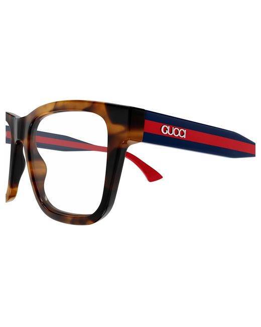 Gucci Black Gg1870O 007 Optical Frames Acetate Transparent Squared for men