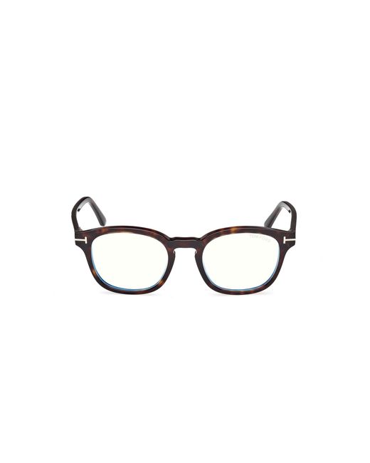 Tom Ford Black Ft5532-B 52N Optical Frames Acetate Round Normal for men