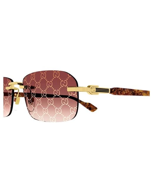 Gucci Black Gg1221S 004 Sunglasses Metal Squared Decoration Shaded for men