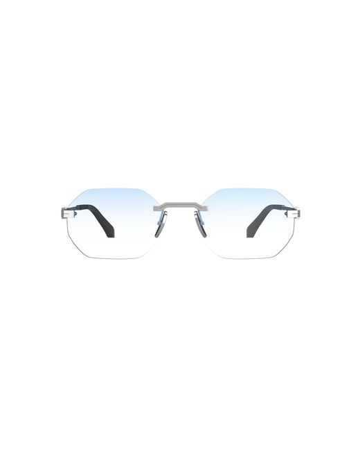 Xlab Blue Bollons Sunglasses Metal Smoke Geometric Normal Shaded