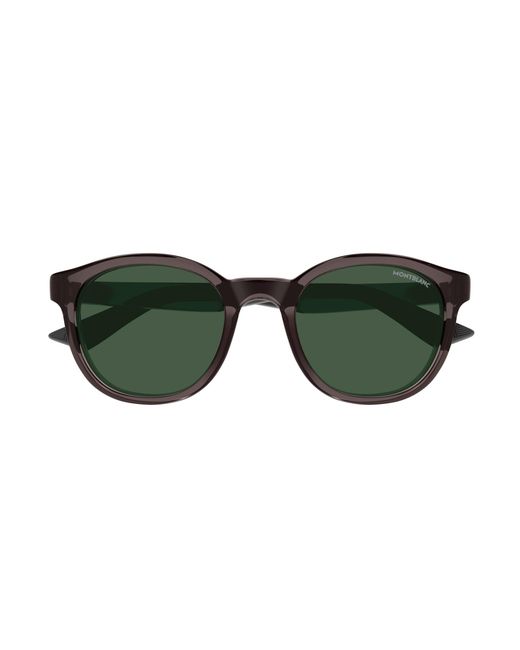 Montblanc Black Mb0398S 003 Sunglasses Injected Round for men
