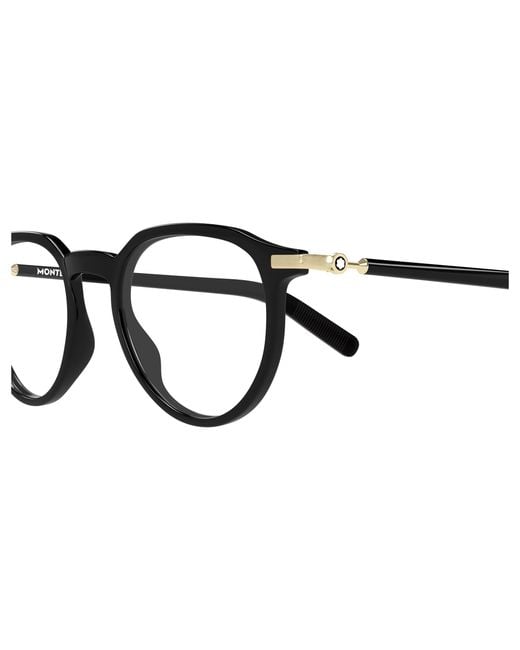 Montblanc Black Mb0495O 003 Optical Frames Injected Transparent Round for men