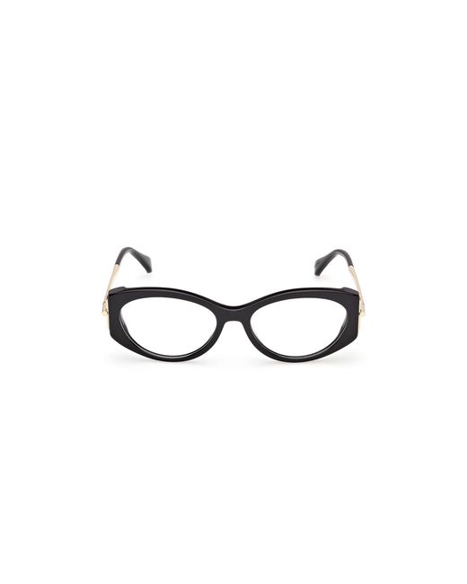 Max Mara Black Mm5204 001 Optical Frames Acetate Round Normal