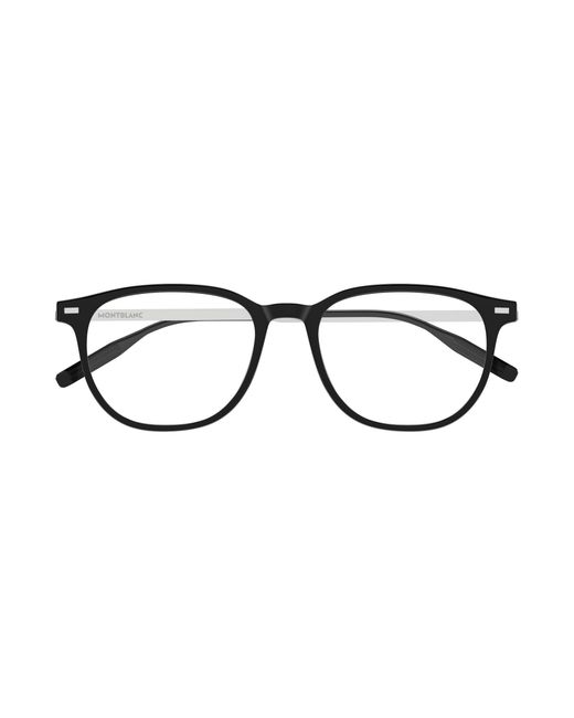 Montblanc Black Mb0448Oa 002 Optical Frames Injected Transparent Round for men