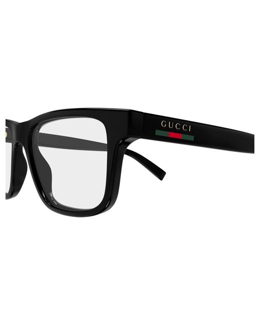 Gucci Black Gg1987O 004 Optical Frames Injected Transparent Squared for men