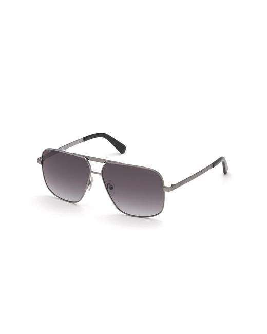 Guess Black Gu00026 08B Sunglasses Metal Squared Normal Shaded for men
