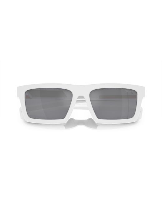 Prada Linea Rossa Black Ps 02Zsu 17S40A Sunglasses Nylon Light Squared Mirrored for men