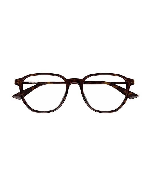 Montblanc Black Mb0366O 002 Optical Frames Acetate Transparent Squared for men