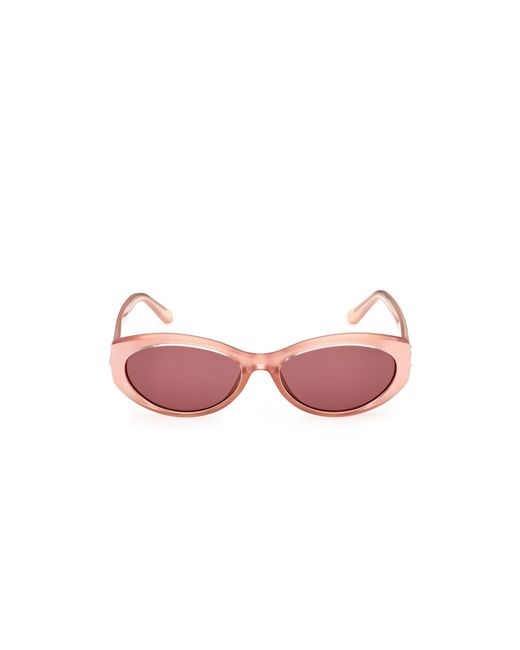 Guess Red Gu00307 74S Sunglasses Injected Bordeaux Round Normal