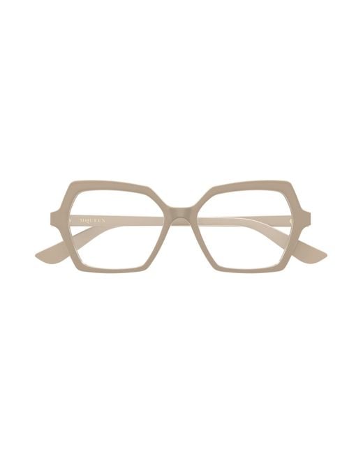 McQueen Black Am0537O 003 Optical Frames Acetate Transparent Geometric