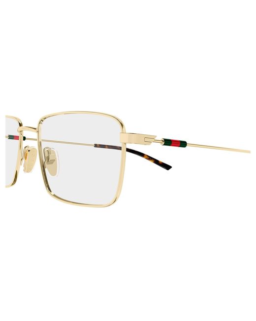 Gucci Black Gg2098O 002 Optical Frames Metal Transparent Squared for men
