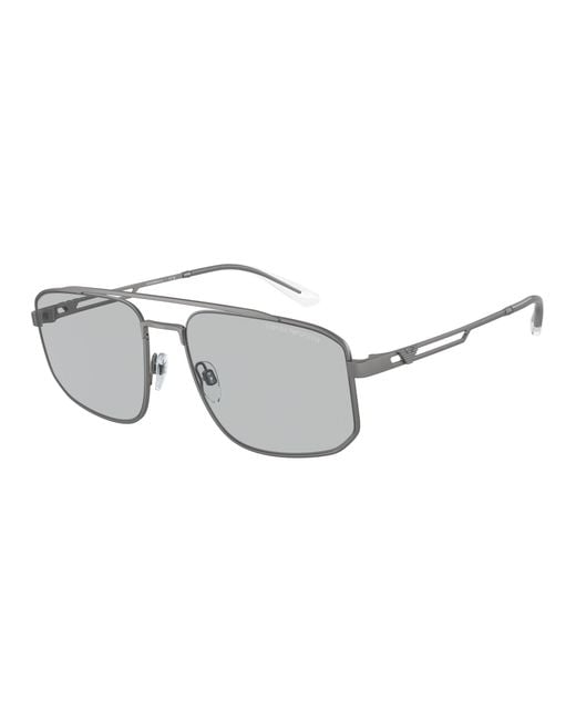 Emporio Armani Black Ea2139 300387 Sunglasses Metal Squared Normal for men
